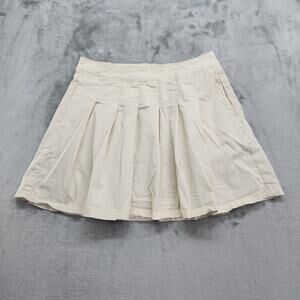 American Eagle Skirt Womens 6 Cream Khaki High-Waist Pleated Peplum Y2K Grunge